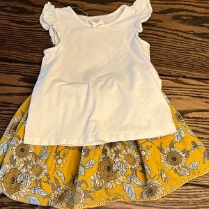 Artisan NY white top with sunflower skirt
